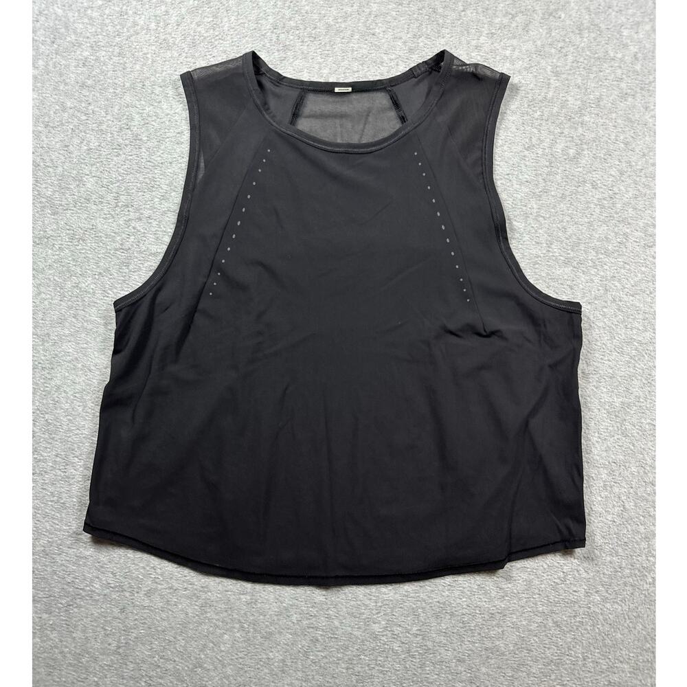 Lululemon Sculpt Cropped Tank Tops Women's Chest Size 6 Black Sleeveless